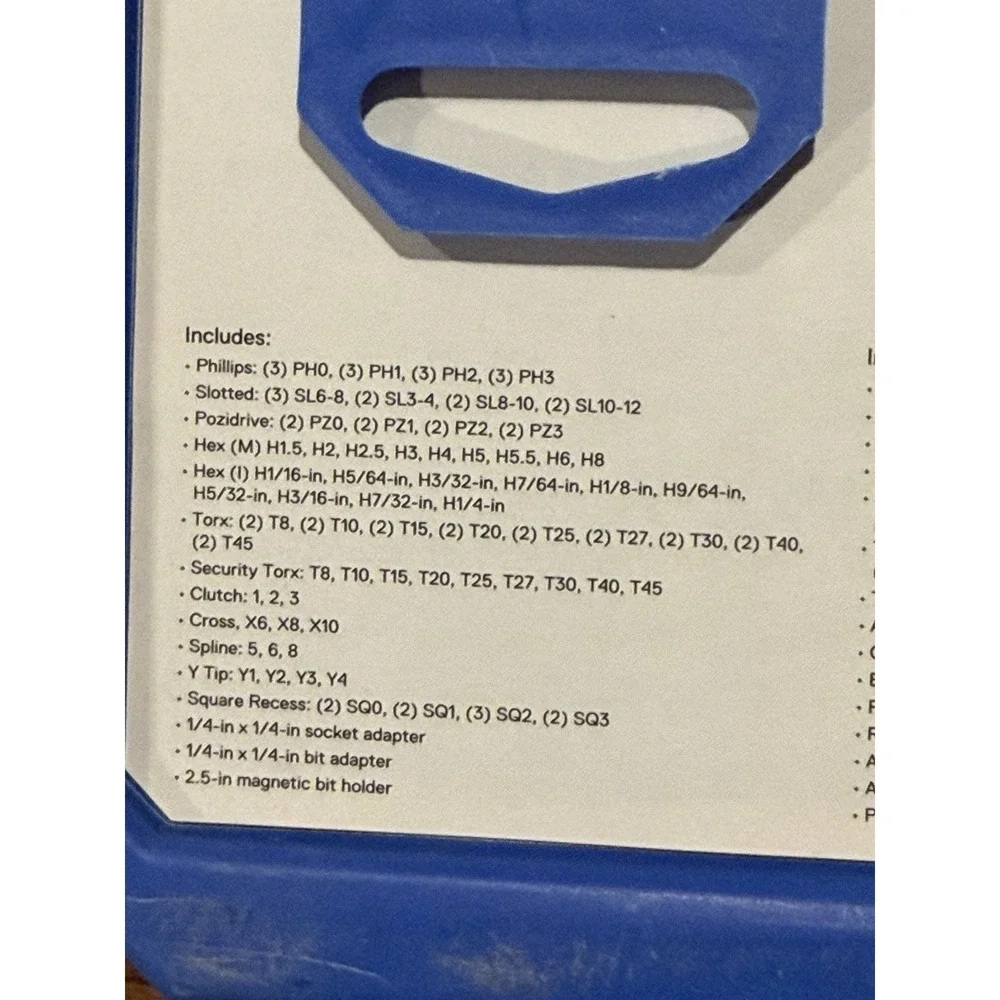 KOBALT 100PC SCREWDRIVER BIT SET - NEW # 1483287
